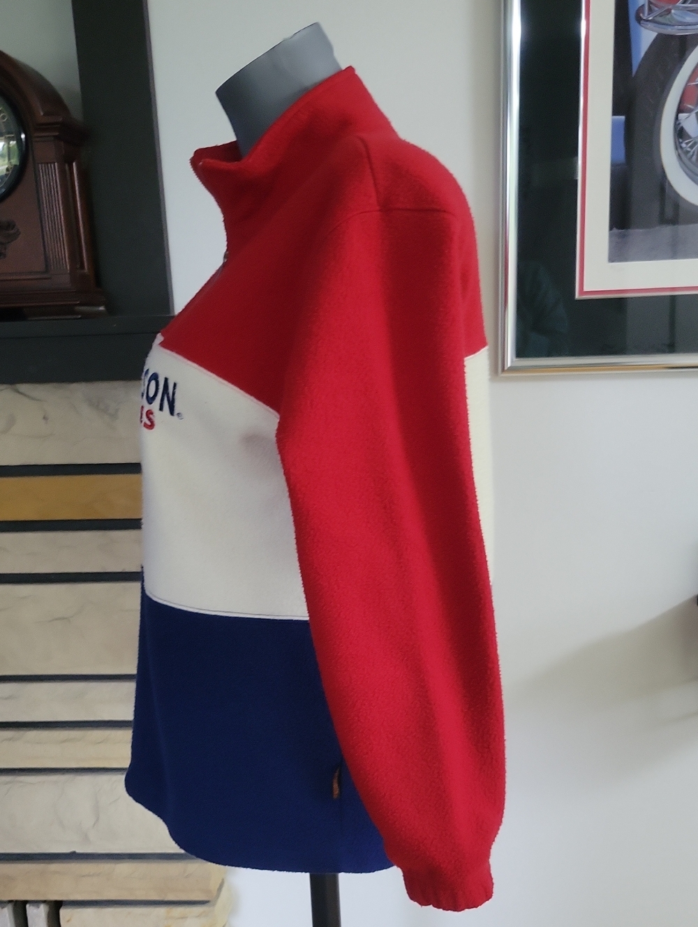 Harley-Davidson Fleece Large Red/Cream/Blue Vintage - Picture 5 of 10